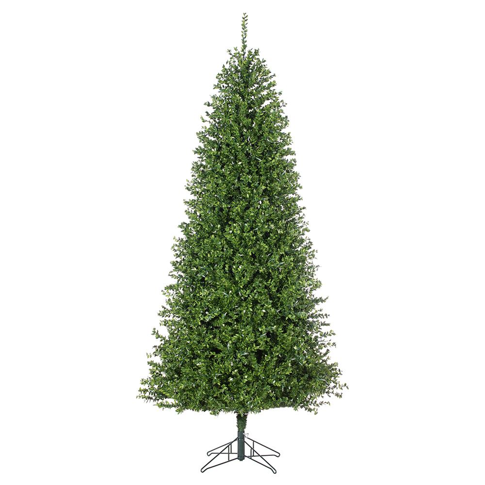 Pencil Tree - 7.5' H Mini Leaf - 650 Warm LED Lights