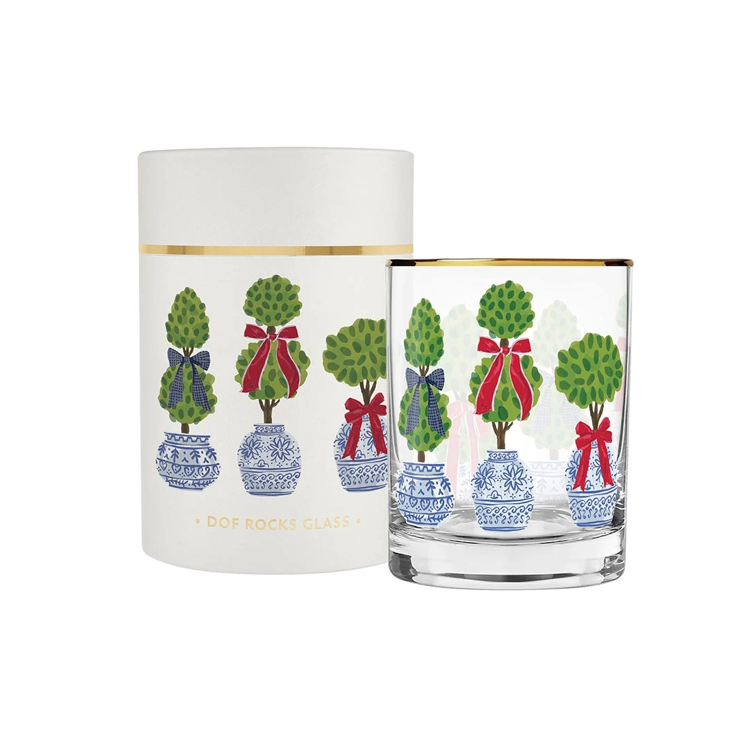 Double Old Fashioned Glass - Holiday Topiaries - Findlay Rowe Designs