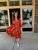 Tiger Midi Dress - Pink and Orange - Findlay Rowe Designs