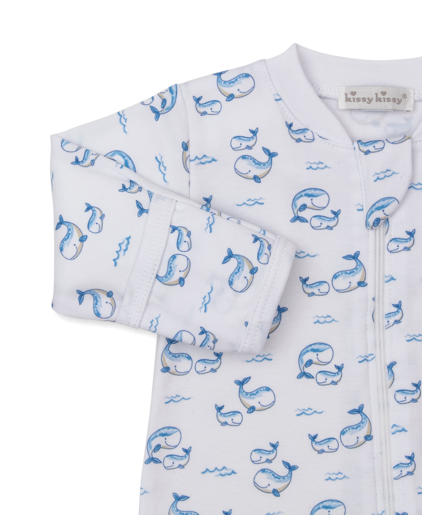 Kissy Kissy - Zip Footie - Whale Pods - Blue - Findlay Rowe Designs