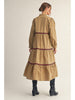 Dress - Midi Tape Trim Accent - Taupe