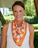 Caroline Hill - Scarf - Calloway Checked Scarf Orange White - Medium