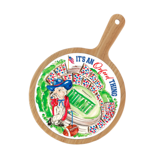 Rosanne Beck -  Bamboo & Ceramic Cheese Board - Ole Miss Stadium - Findlay Rowe Designs