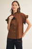 Jodifil - Top - Ruffle Short Sleeve - Brown - Findlay Rowe Designs