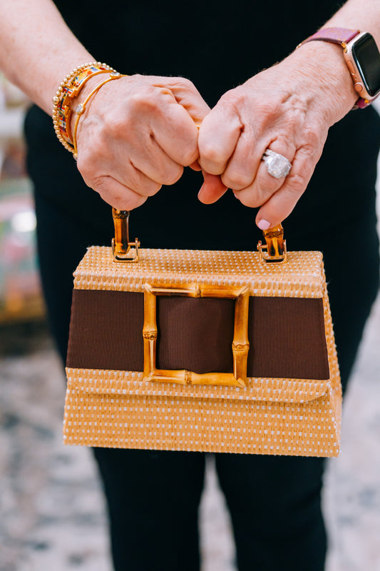 Lisi Lerch - Straw Lulu - Bamboo Handle Buckle - Brown - Findlay Rowe Designs