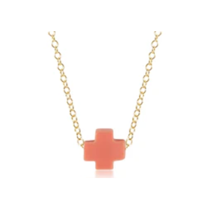 Enewton - Egirl 14 inch Necklace Gold - Signature Cross Coral