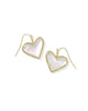 Kendra Scott - Earrings - Gold Drop Ari Heart Statement - Ivory Mother of Pearl