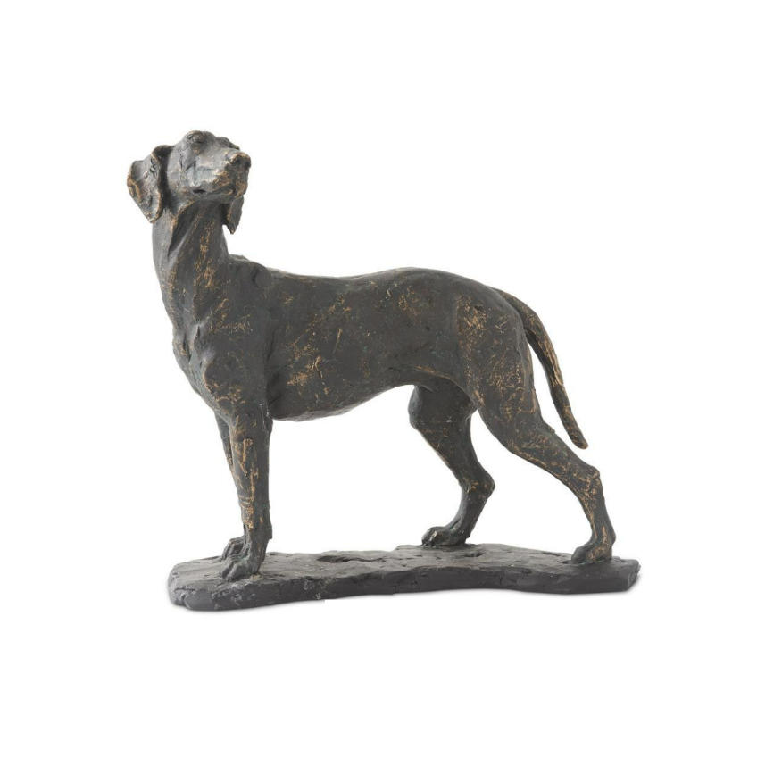 Standing Dog on Black Base - Patina - Findlay Rowe Designs