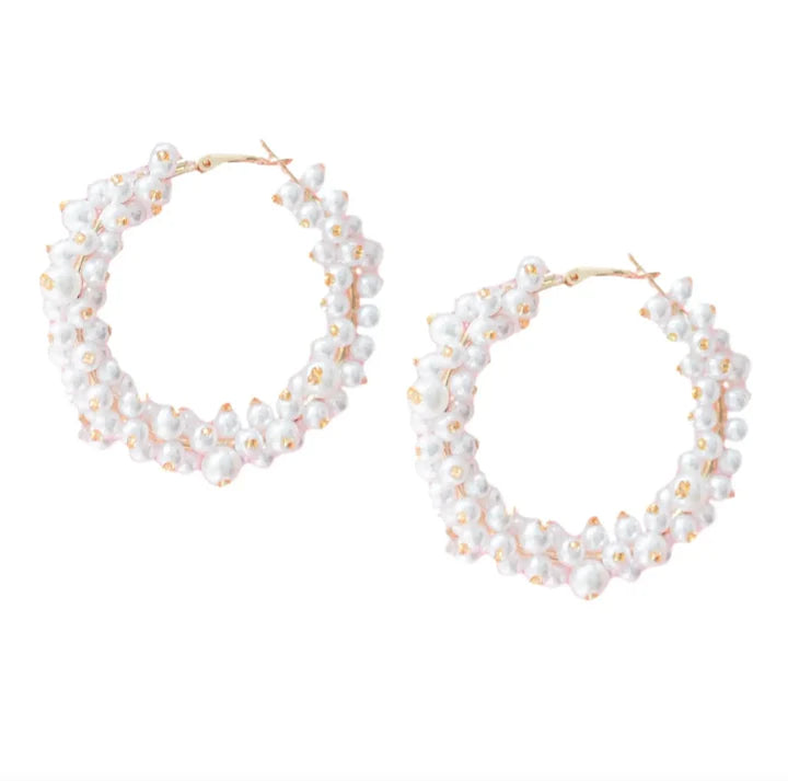 St. Armands- 2" Pearl Cluster Hoops