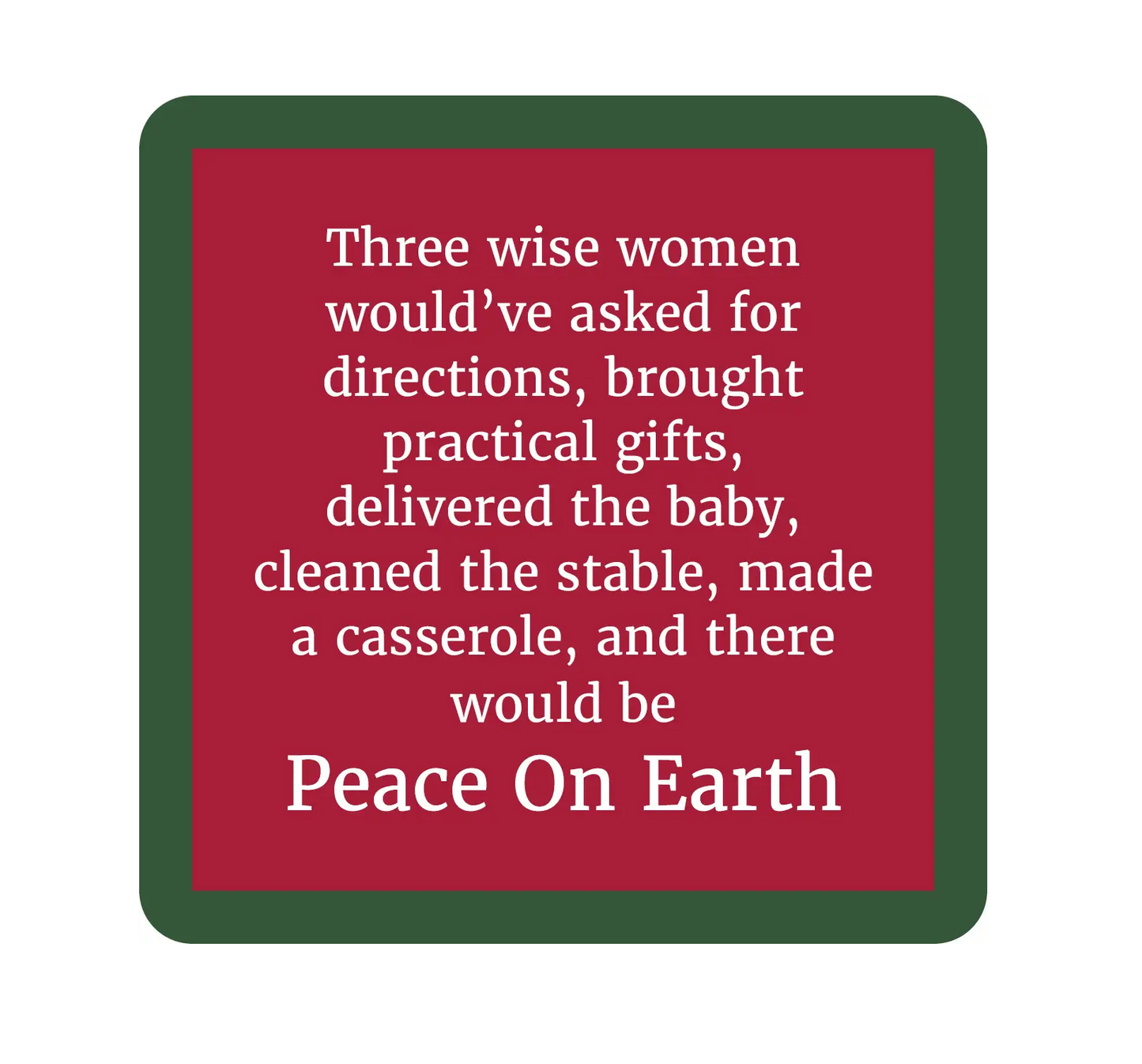 Drinks on Me Coaster - Peace Christmas - Findlay Rowe Designs