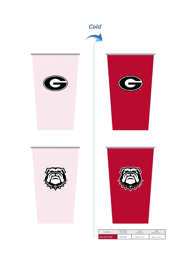 Tumbler - Aluminum Color Changing Cup 20 oz - University of Georgia - Findlay Rowe Designs