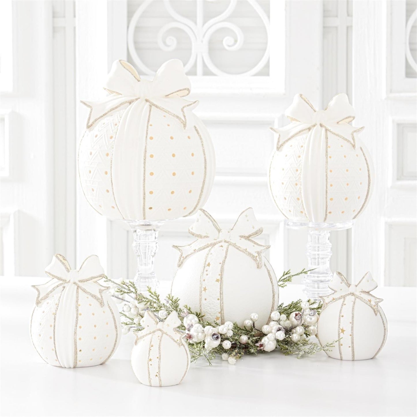 Ornament - Porcelain LED Tabletop Ornament - White