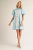 Jodifil - Dress - Mini Puff Sleeve Floral Applique - Findlay Rowe Designs
