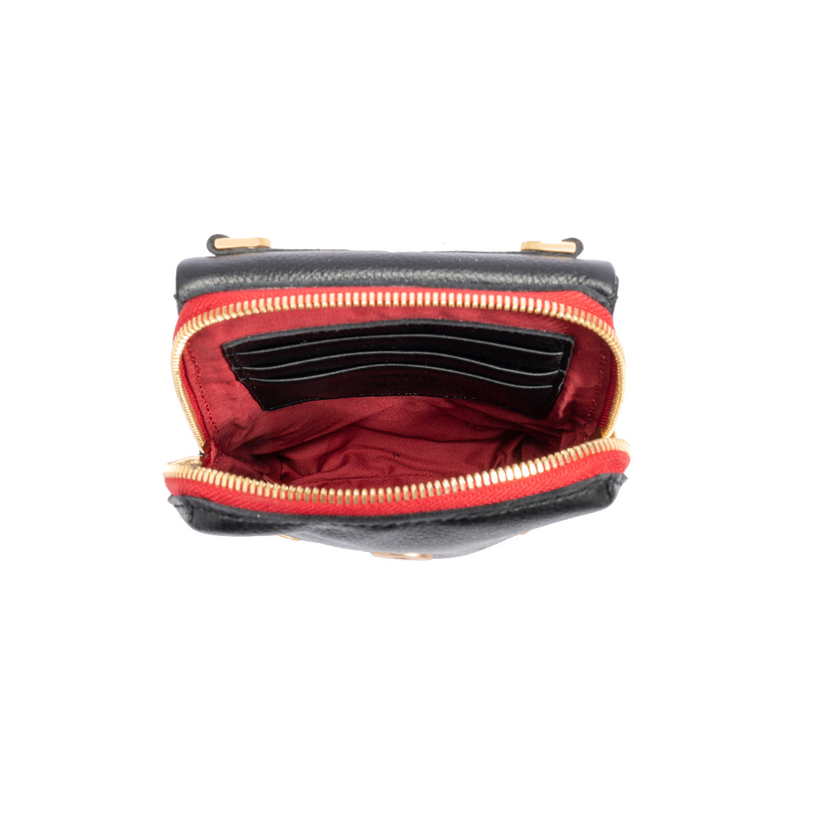 Hammitt - VIP Mobile  Black Brushed Gold - Red Zip - Findlay Rowe Designs