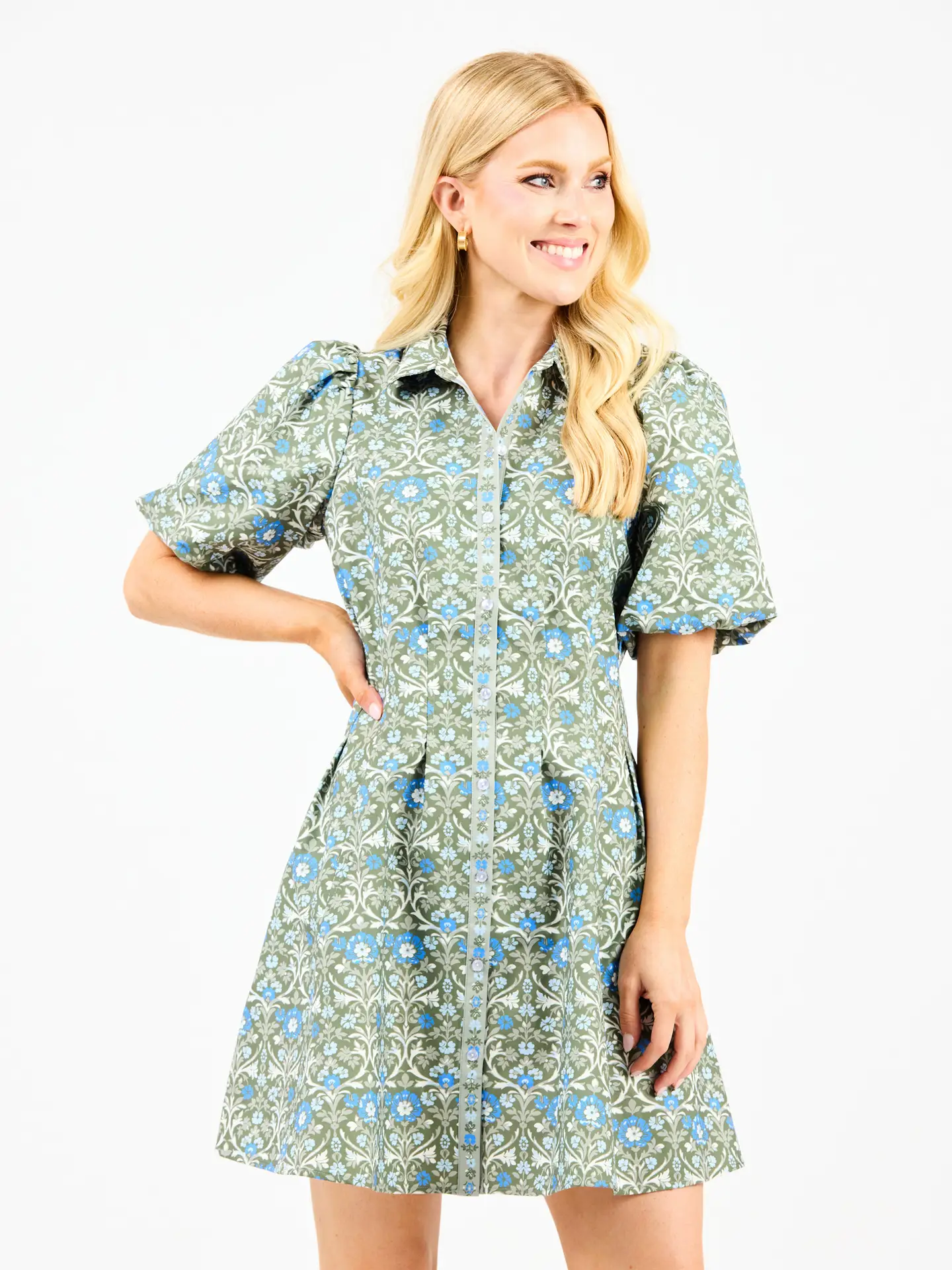Mary Square - Dress - Rory Mini - Ashdown Abbey Olive - Findlay Rowe Designs