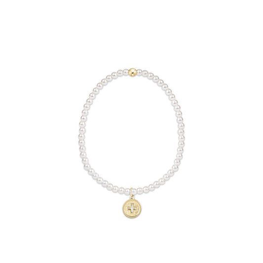Enewton - Classic Pearl 3mm Bead Bracelet - Signature Cross Gold Disc - Findlay Rowe Designs