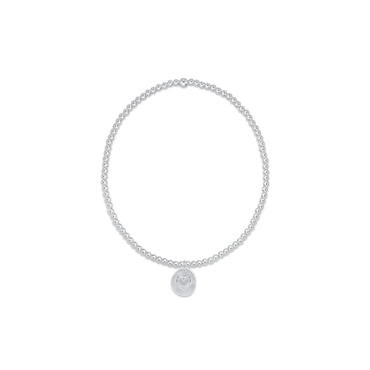 Enewton - Classic Sterling 2mm Bead Bracelet - Inspire Love Small Sterling Charm - Findlay Rowe Designs