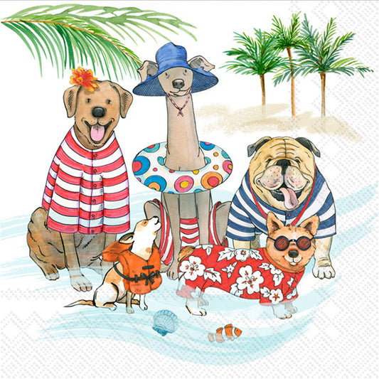 Cocktail Napkins - Beach Dogs - Findlay Rowe Designs
