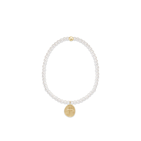 Enewton - Extends - Classic Pearl 3mm Bead Bracelet - Inspire Small Gold Charm - Findlay Rowe Designs