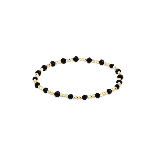 Enewton - Gemstone Gold Sincerity Pattern 3mm Bead Bracelet - Faceted Onyx - Findlay Rowe Designs