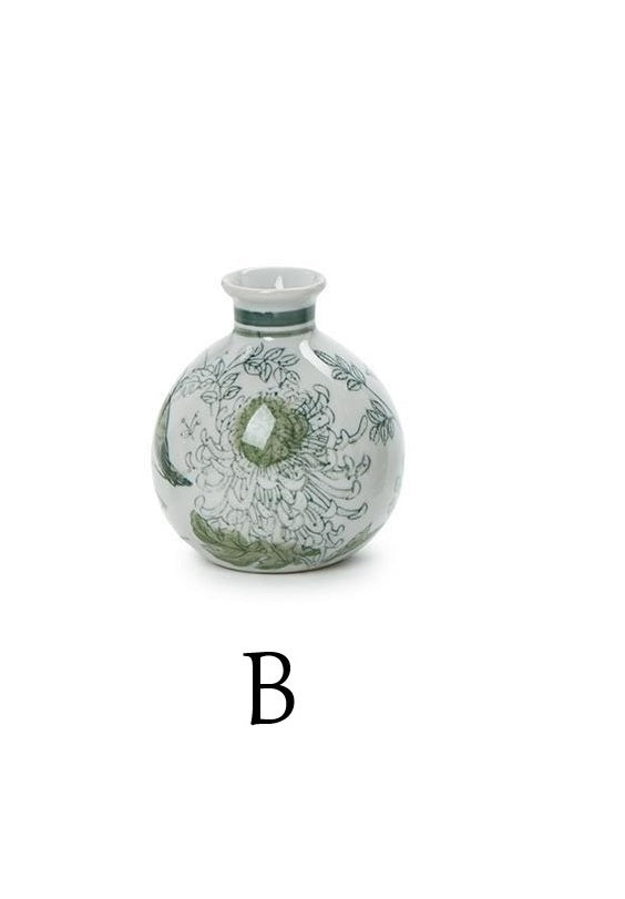 Vases - Green and White Chinoiserie - Primrose and Lotus - Findlay Rowe Designs