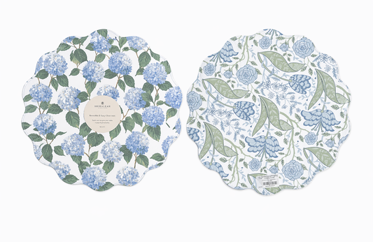 Beatriz Ball - Placemats - Vida Blue Hydrangea Reversible - Findlay Rowe Designs