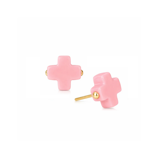 Enewton - Earring - Signature Cross Studs - Light Pink