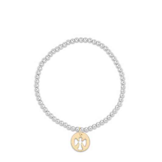 Enewton - Classic Sterling Mixed Metal 3mm Bead Bracelet - Guardian Angel Gold Disc - Findlay Rowe Designs