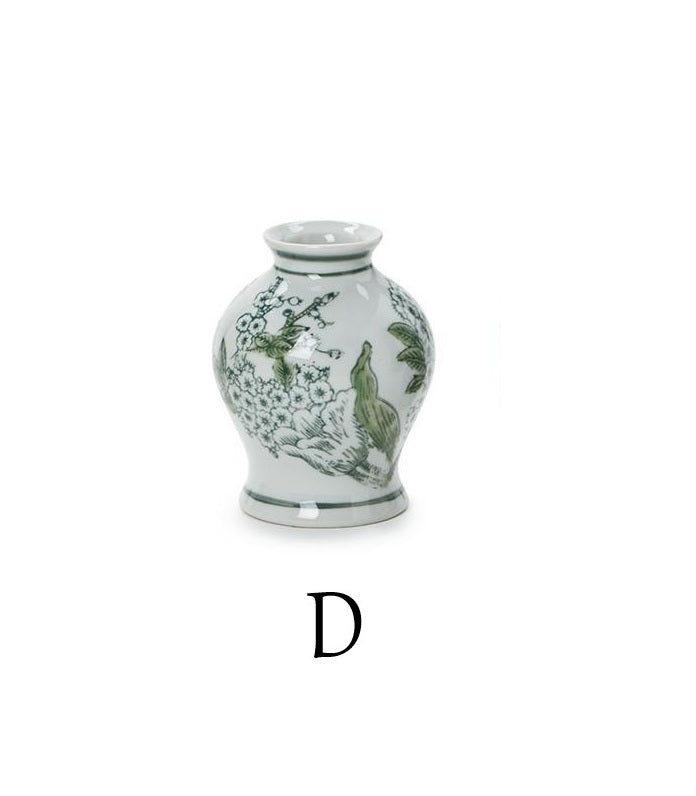 Vases - Green and White Chinoiserie - Primrose and Lotus - Findlay Rowe Designs