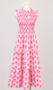 Dress - Midi Smocked Bodice Tiered - Pink - Findlay Rowe Designs