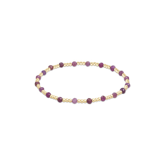 Enewton - Egirl - Gemstone Gold Sincerity Pattern 3mm Bead Bracelet - Ruby