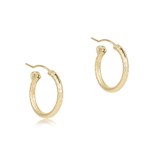 Enewton - Round Gold 0.5 inch Hoop - Textured - Findlay Rowe Designs