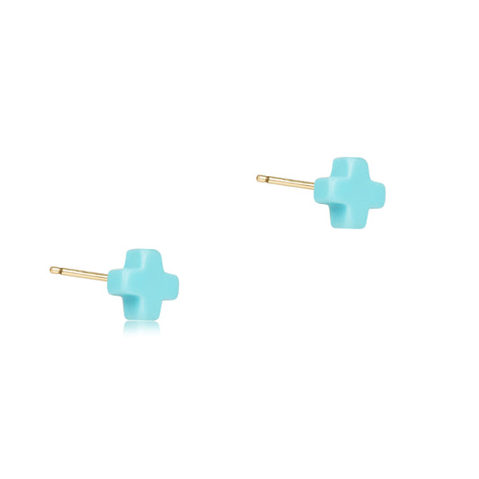 Enewton - Signature Cross Small Stud - Turquoise - Findlay Rowe Designs