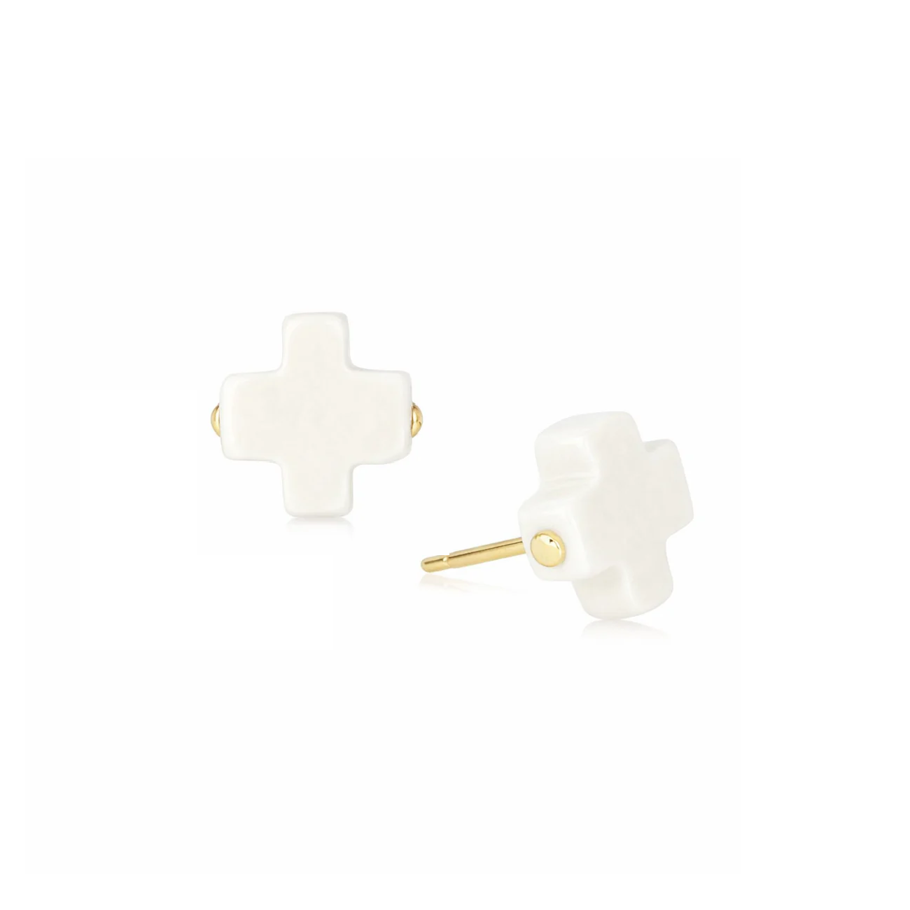 Enewton - Signature Cross Studs - Off White - Findlay Rowe Designs