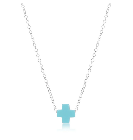 Enewton - 16 necklace sterling - signature cross - turquoise