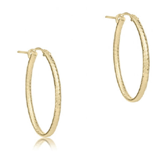 Enewton - Oval Gold 1" Hoop - Textured - Findlay Rowe Designs