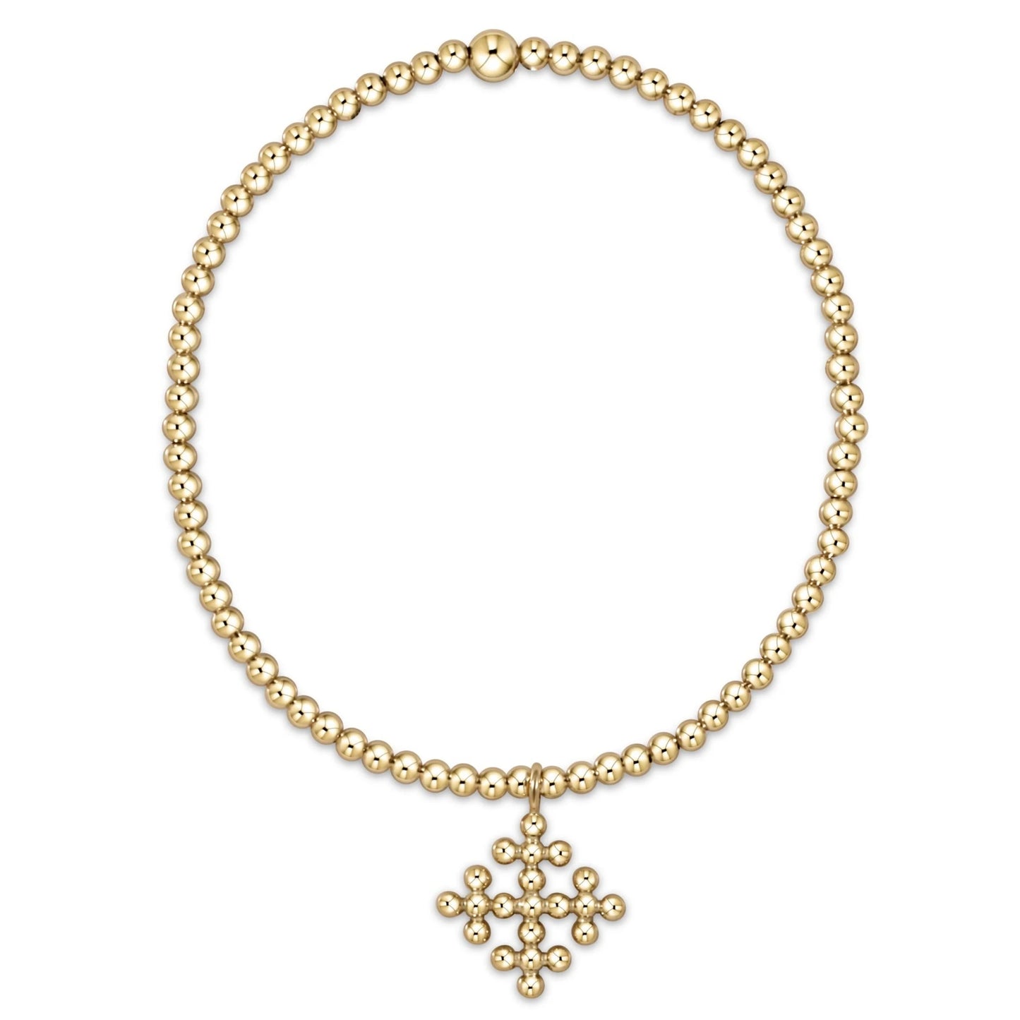 Enewton - classic gold 2.5mm bead bracelet - signature cross encompass charm