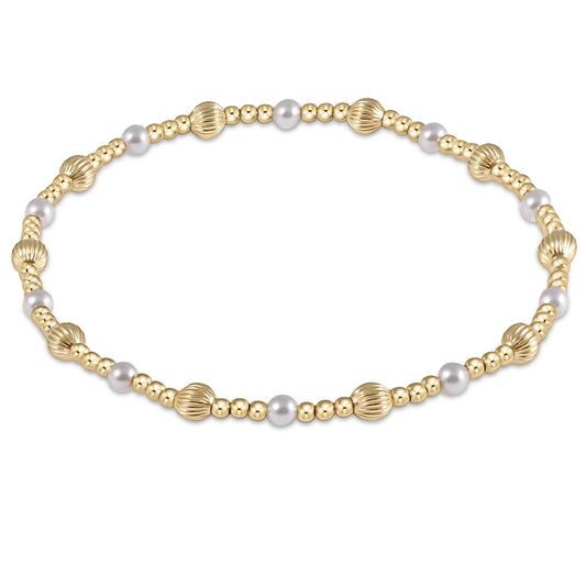 Enewton - dignity sincerity pattern 4mm bead bracelet - gemstone in Pearl - Findlay Rowe Designs