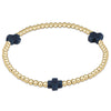 Enewton - egirl Signature Cross Gold Pattern 3mm Bead Bracelet - Navy - Findlay Rowe Designs