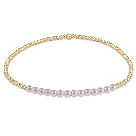 Enewton - gold bliss 2mm bead bracelet in Pearl