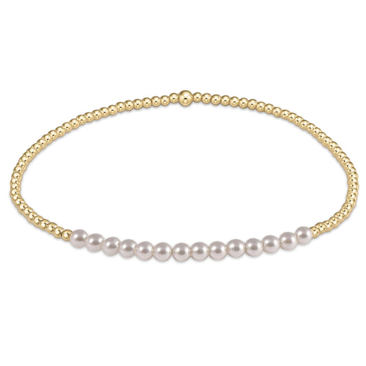 Enewton - gold Bliss 2mm Bead Bracelet - Pearl - Findlay Rowe Designs