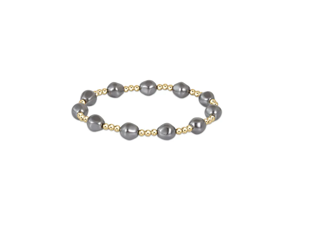 Enewton - Admire Gold 3mm Bead Bracelet - Pearl Dark Grey - Findlay Rowe Designs