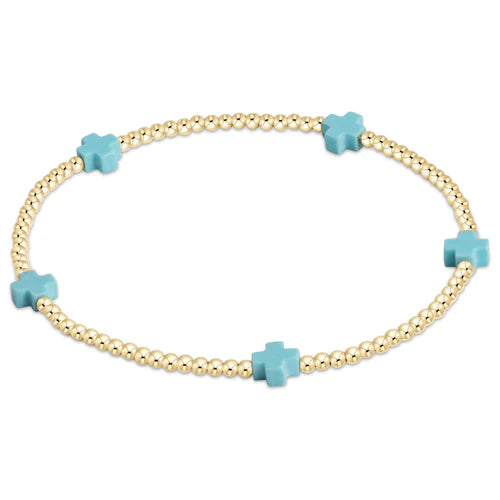 Enewton - EGirl Signature Cross Gold Small 2mm Bracelet - Mint - Findlay Rowe Designs