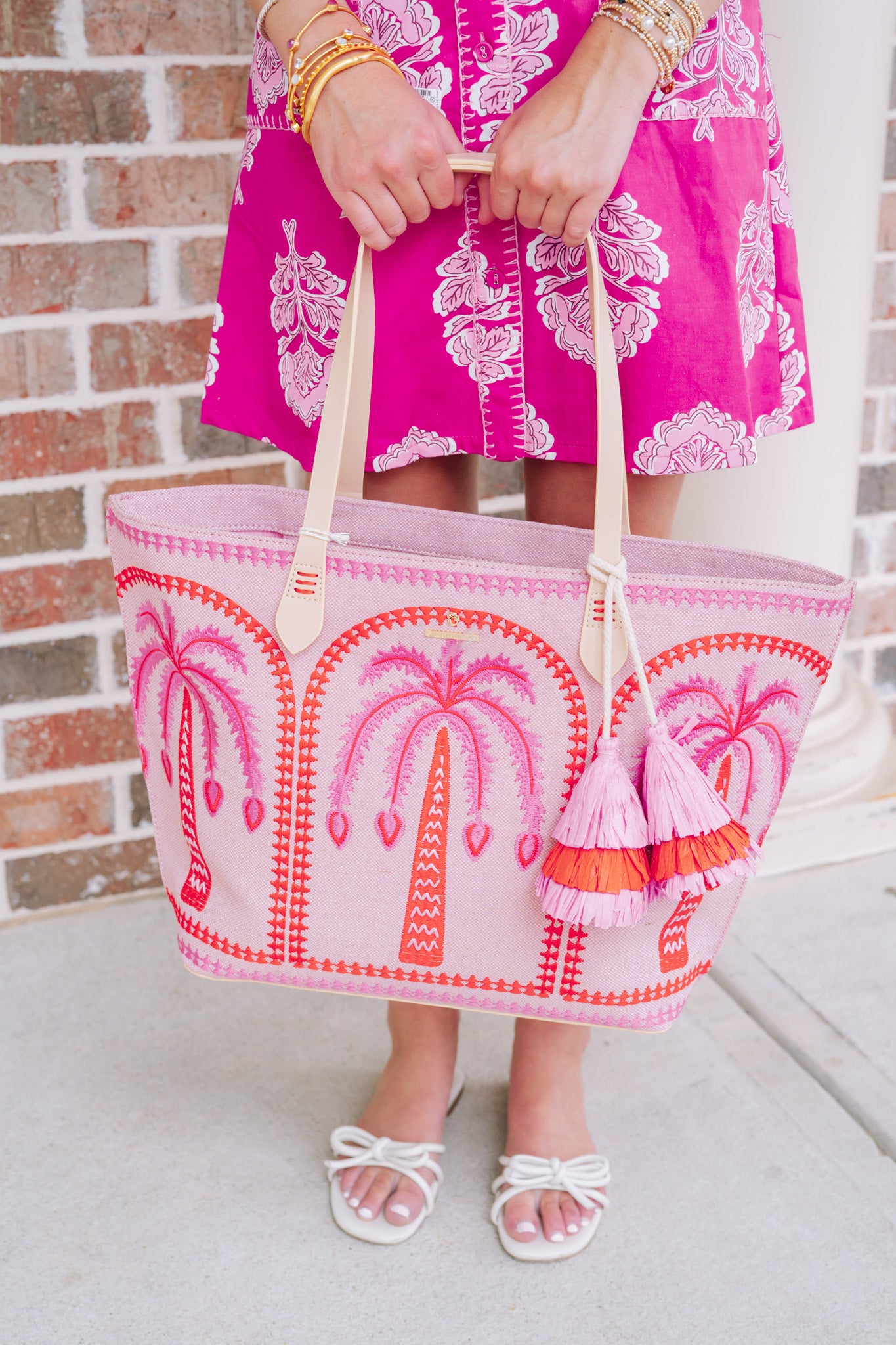 Spartina 449 - Fiesta Tote - Richmond Hill Pink Palms - Findlay Rowe Designs