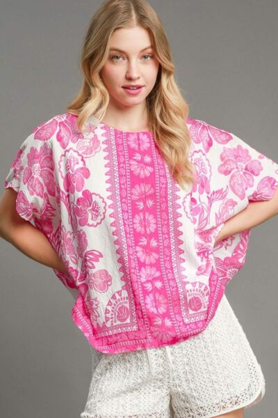 Top - Floral Print Oversized - Pink - Findlay Rowe Designs