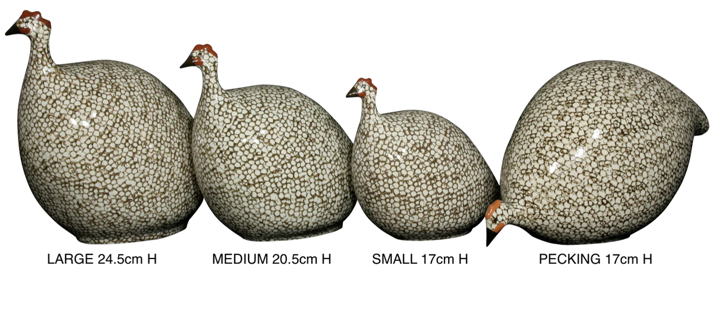 Guinea Fowl - Large - Electric Blue Speckled White - Findlay Rowe Designs