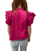 Hot Pink Double Flutter Sleeved top