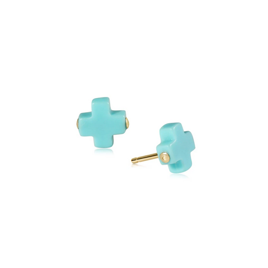 Enewton - earring - Signature Cross Studs - Turquoise