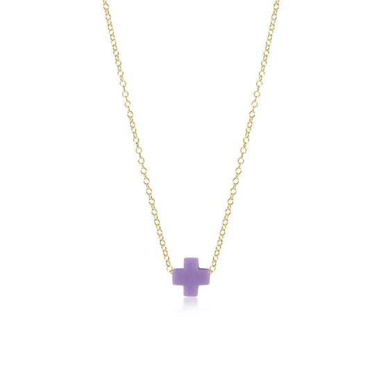 Enewton - Necklace Gold - Signature Cross Small - Purple