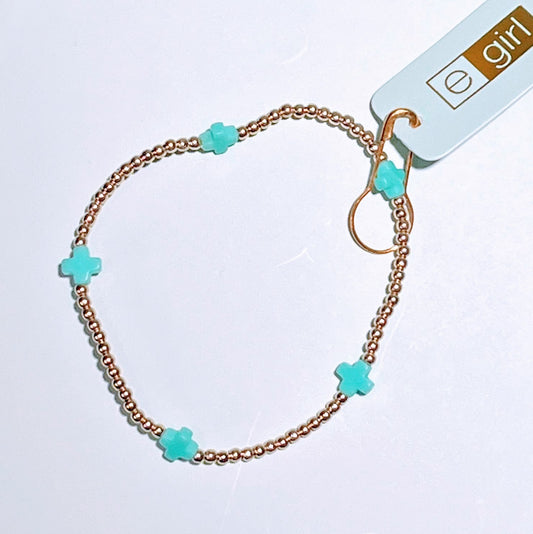 Enewton - EGirl Signature Cross Gold Small 2mm Bracelet - Mint - Findlay Rowe Designs